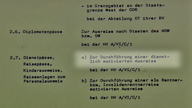 Ausschnitt aus einem DDR-Dokument.