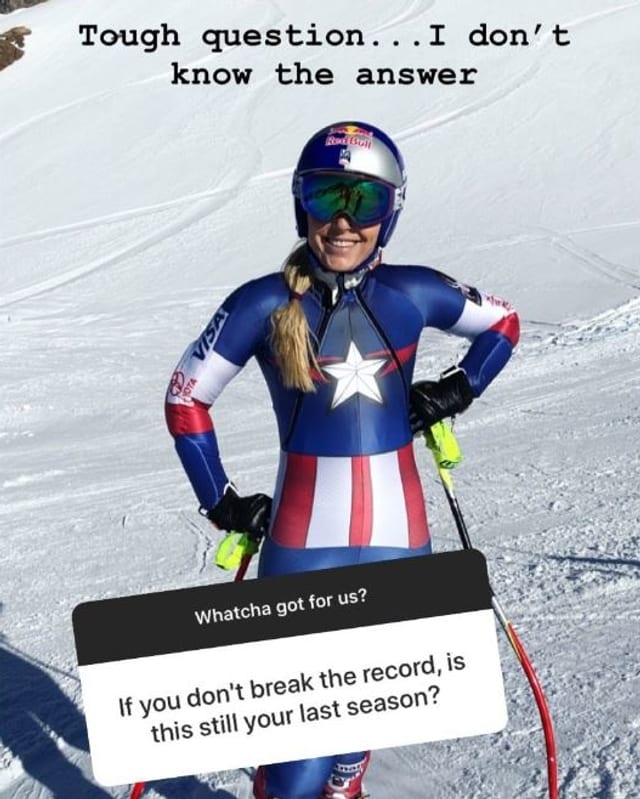 Lindsey Vonn antwortet auf Instagram schriftlich. Lindsey Vonn antwortet auf Instagram schriftlich.