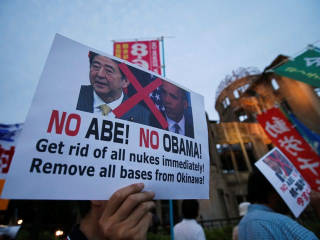 Demonstranten in Hiroshima.