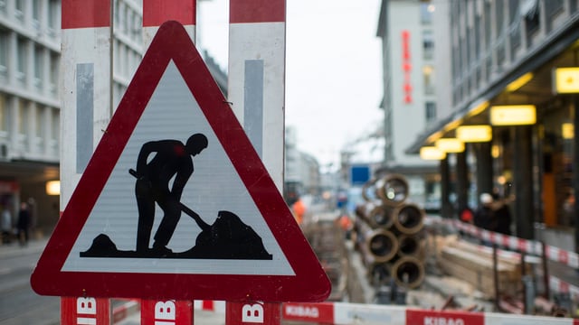 Warnschild Baustelle Warnschild Baustelle