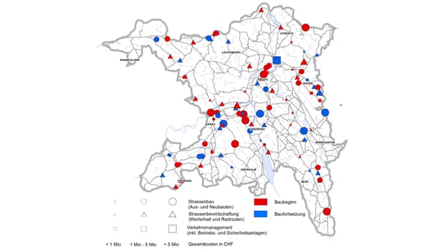 Karte des Kantons Aargau. Karte des Kantons Aargau.