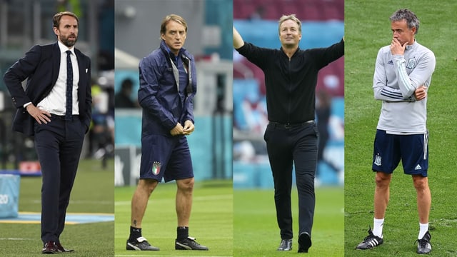 Southgate, Mancini, Hjulmand und Enrique Southgate, Mancini, Hjulmand und Enrique