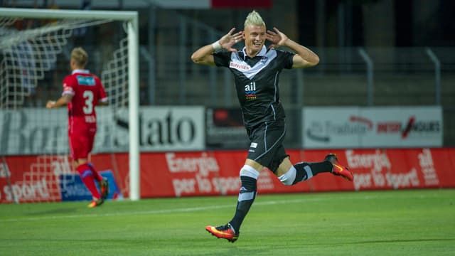 Luganos Ezgjan Alioski bejubelt einen Treffer. Luganos Ezgjan Alioski bejubelt einen Treffer.