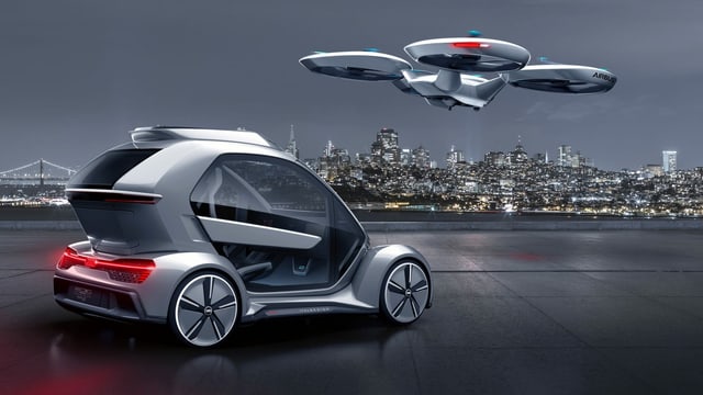 Ein Model eines Autos, das auch fliegen kann. Ein Model eines Autos, das auch fliegen kann.