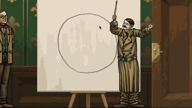 Hitler malt einen Kreis.