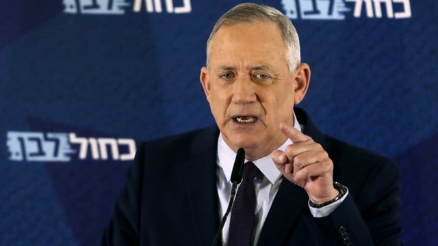Hat eine 180-Grad-Kehrtwende gemacht: Benny Gantz. Hat eine 180-Grad-Kehrtwende gemacht: Benny Gantz.