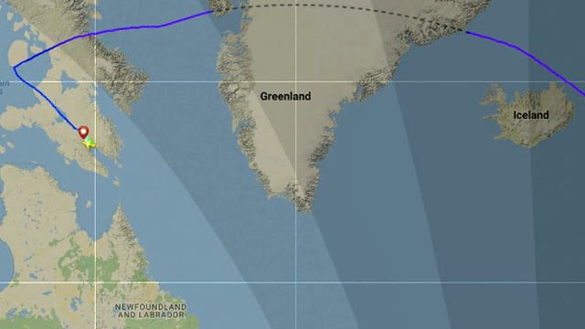 Karte mit der Flugstrecke der Swiss-Maschine auf Flightradar24 Karte mit der Flugstrecke der Swiss-Maschine auf Flightradar24