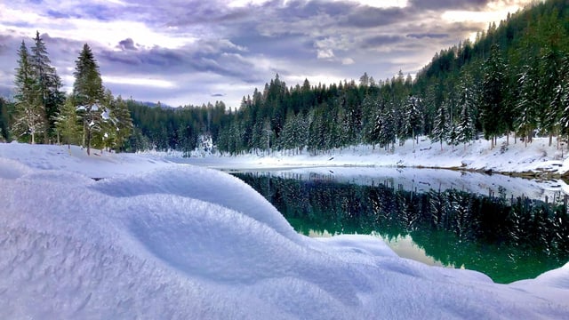 Verschneite Landschaft rund um den See. Verschneite Landschaft rund um den See.