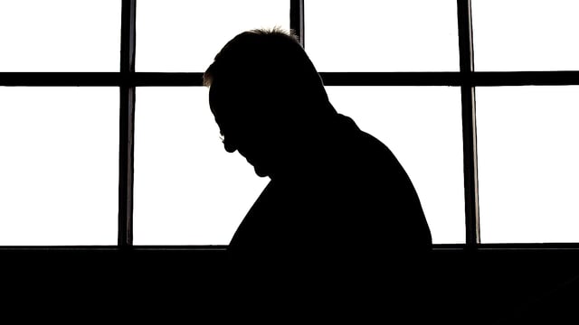 Gegenlicht-Aufnahme des VW-Chefs Martin Winterkorn vor einem Fenster mit schwarzen Holmen-Kreuzen. Gegenlicht-Aufnahme des VW-Chefs Martin Winterkorn vor einem Fenster mit schwarzen Holmen-Kreuzen.