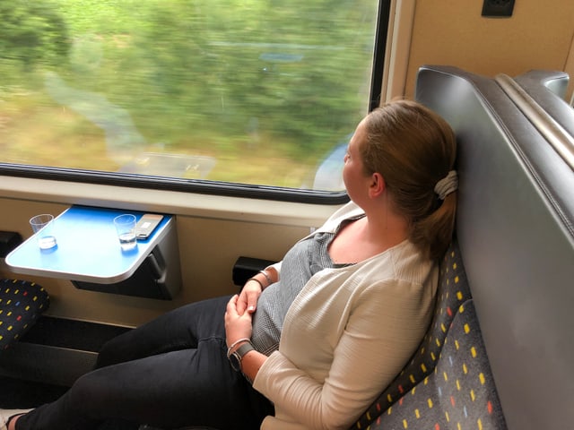 Elisabeth Widmer-Härs im Zug zwischen Bern und Zürich-