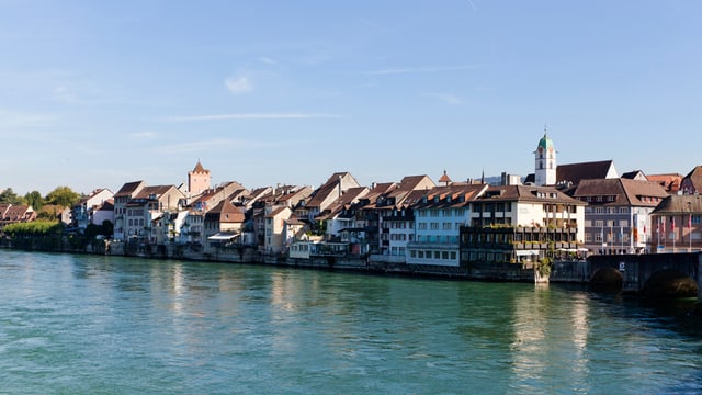 Blick auf Rheinfelden über den Rhein. Blick auf Rheinfelden über den Rhein.