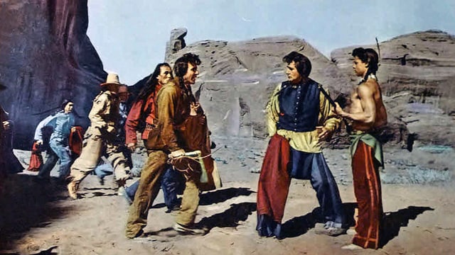 Eine Gruppe Indianer streiten. Eine Gruppe Indianer streiten.