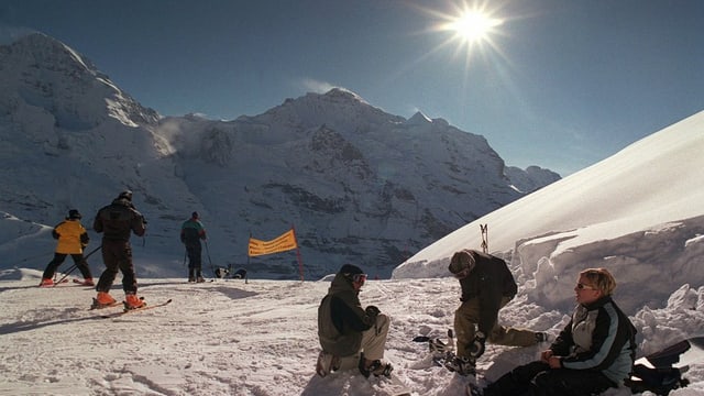 Skifahrer in der Winterlandschaft Skifahrer in der Winterlandschaft