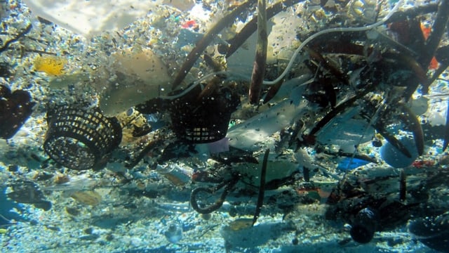 Plastikansammlung im Pazifischen Ozean bei Hawaii Plastikansammlung im Pazifischen Ozean bei Hawaii