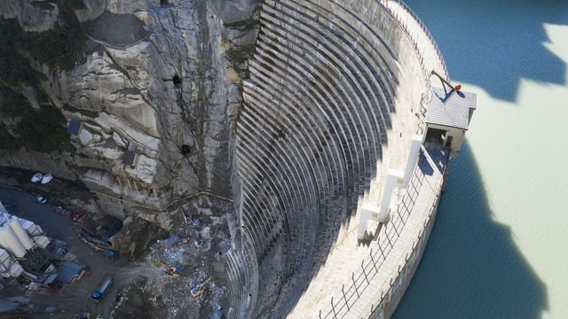 Baustelle an der Staumauer Spitallamm Baustelle an der Staumauer Spitallamm