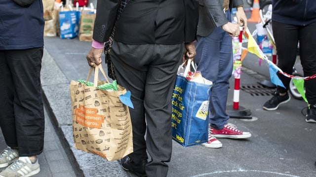 Mann mit zwei Taschen voll Lebensmitteln. Mann mit zwei Taschen voll Lebensmitteln.