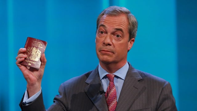 Nigel Farage in der ITV-Fragerunde. Nigel Farage in der ITV-Fragerunde.