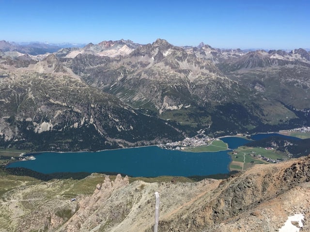 Blick vom Corvatsch ins Engadin. Blick vom Corvatsch ins Engadin.