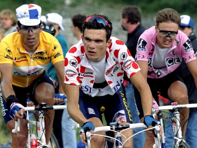 Es geht hoch nach Val Thorens. Wie anno 1994 mit Miguel Indurain, Richard Virenque und Alex Zülle. Es geht hoch nach Val Thorens. Wie anno 1994 mit Miguel Indurain, Richard Virenque und Alex Zülle.