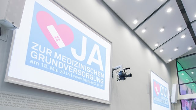 Plakat mit Ja-Parole. Plakat mit Ja-Parole.