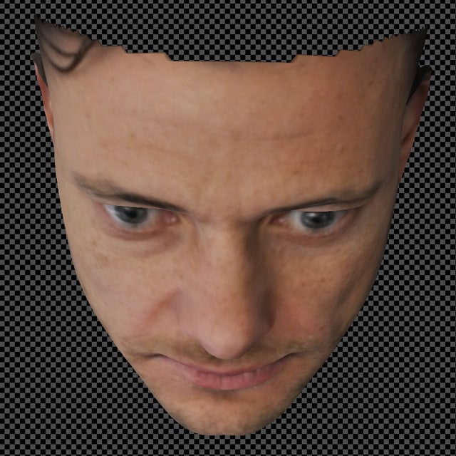 Computerbild eines Gesichtes, leicht nach vorne geneigt. Computerbild eines Gesichtes, leicht nach vorne geneigt.