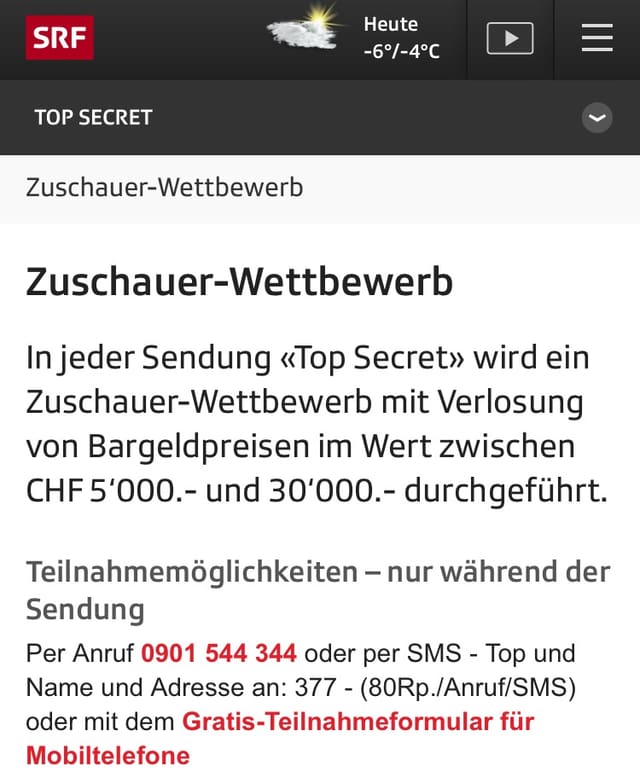 Screenshot der mobilen Website Screenshot der mobilen Website