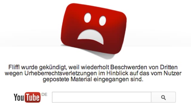 Hinweise auf Urheberrechtsverletzungen gehören bei Youtube zur Tagesordnung. Hinweise auf Urheberrechtsverletzungen gehören bei Youtube zur Tagesordnung.