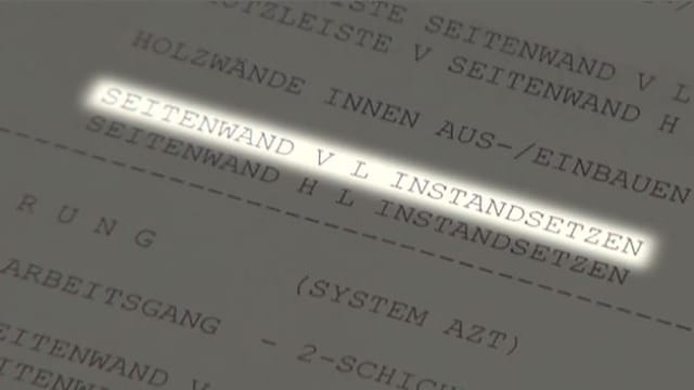 Auflistung des Schadens Auflistung des Schadens