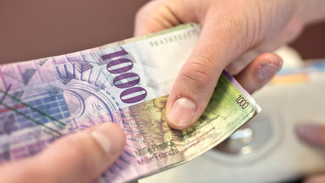 Eine Tausend Franken Note. Eine Tausend Franken Note.