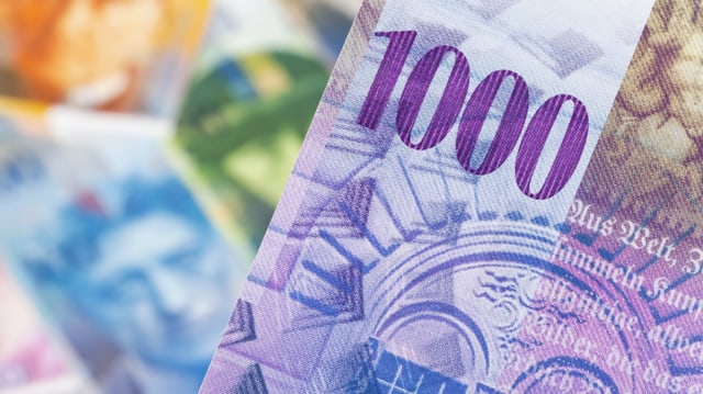 Banknote in der Höhe von 1000 Franken Banknote in der Höhe von 1000 Franken
