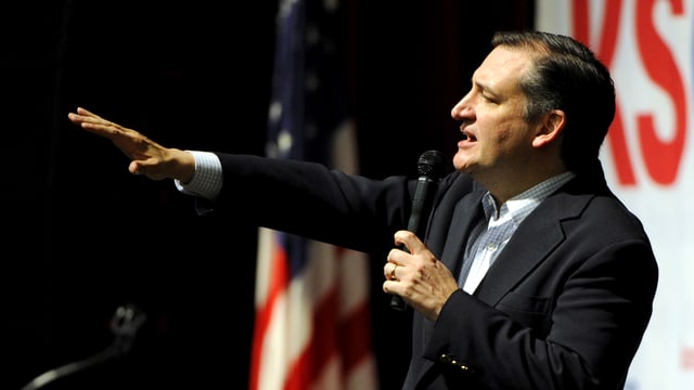 Ted Cruz mit Mikrofon Ted Cruz mit Mikrofon