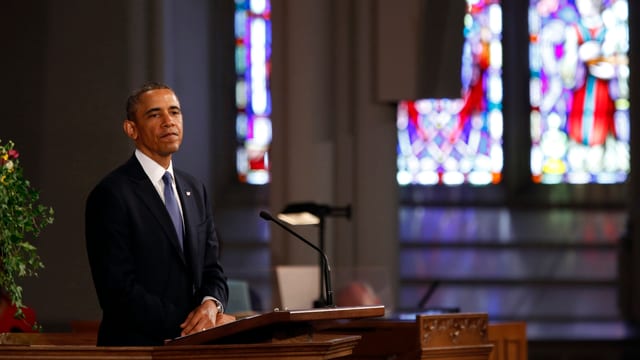 US-Präsident Obama bei der Trauerfeier in Boston. US-Präsident Obama bei der Trauerfeier in Boston.