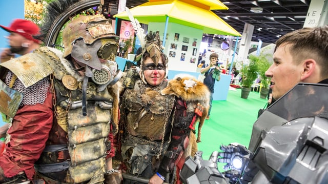 Als Game-Figuren verkleidete Cosplayer an der Gamescom 2014. Als Game-Figuren verkleidete Cosplayer an der Gamescom 2014.