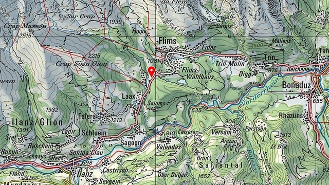 carta geografica da Laax e Flem carta geografica da Laax e Flem