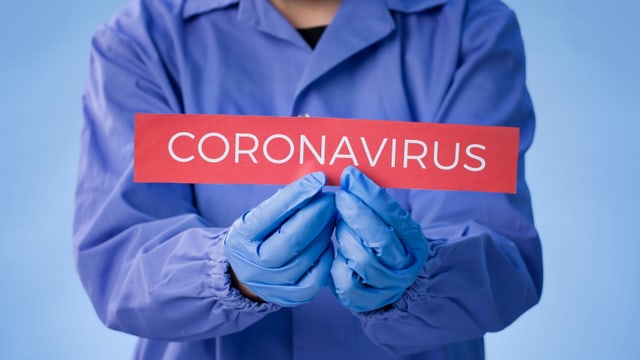 Schild mit dem Wort "Coronavirus"