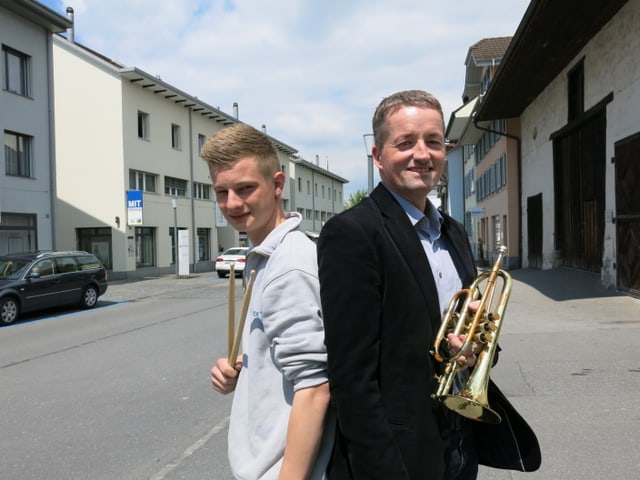 Zwei Musiker vor dem Musikfest (28.5.2015)