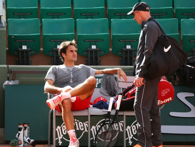 Roger Federer und Pierre Paganini. Roger Federer und Pierre Paganini.