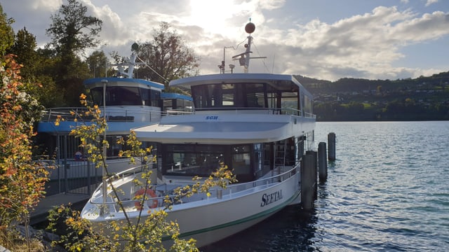 Zwei angelegte Schiffe auf dem Hallwilersee Zwei angelegte Schiffe auf dem Hallwilersee