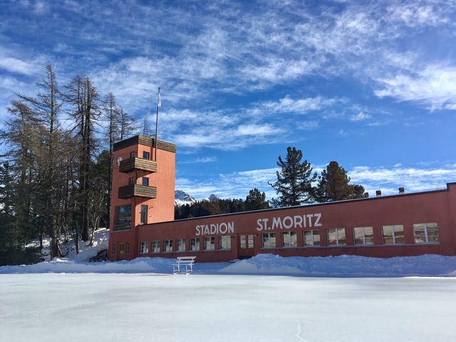Il stadion olimpic dal 1928 a San Murezzan. Il stadion olimpic dal 1928 a San Murezzan.