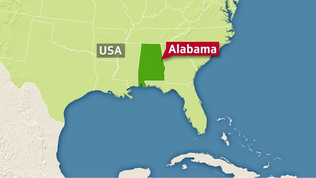 Karte von Alabama. Karte von Alabama.