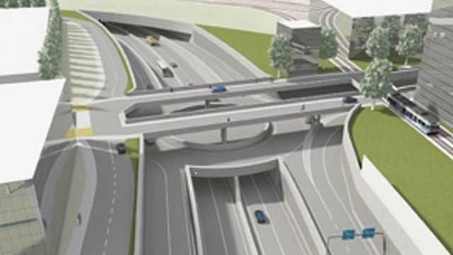 Animation des Autobahn-Anschlusses Biel-Centre Animation des Autobahn-Anschlusses Biel-Centre