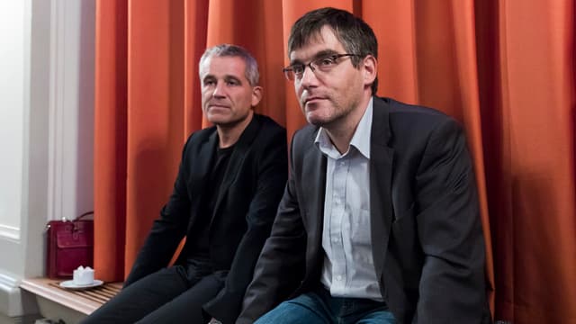 SP-Nationalrat Beat Jans und Fraktionschef Roger Nordmann an der DV vom 29.9.2018 in Olten. SP-Nationalrat Beat Jans und Fraktionschef Roger Nordmann an der DV vom 29.9.2018 in Olten.
