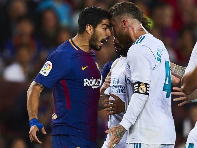 Suarez und Ramos geraten aneinader.