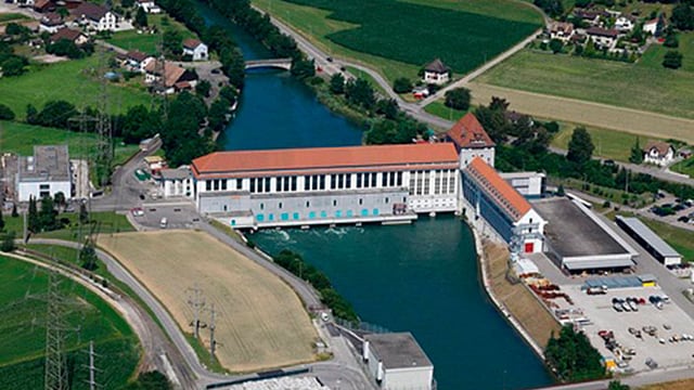 Luftaufnahme Flusskraftwerk Gösgen Luftaufnahme Flusskraftwerk Gösgen
