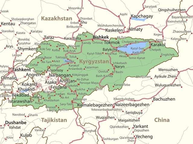 Karte von Kirgistan Karte von Kirgistan