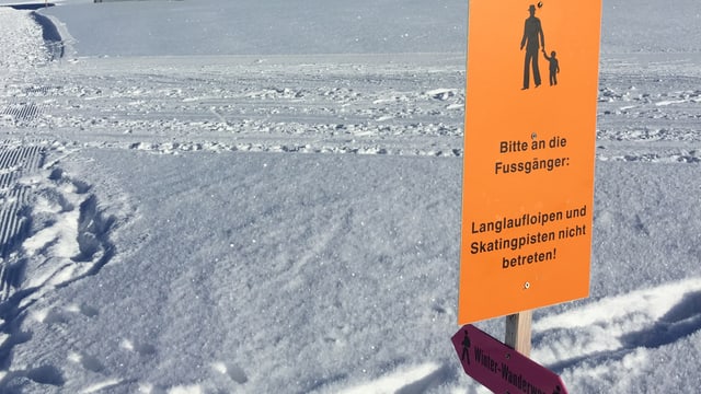 Tafel an der Loipe in Gonten Tafel an der Loipe in Gonten