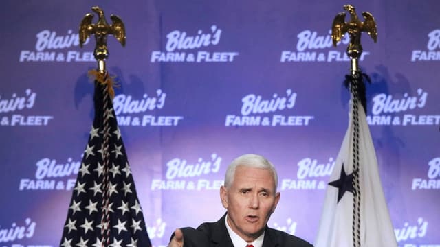US-Vizepräsident Mike Pence während einer Rede. US-Vizepräsident Mike Pence während einer Rede.