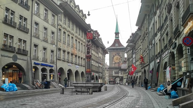 Leere Berner Altstadt. Leere Berner Altstadt.