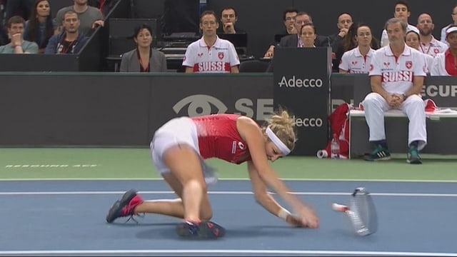 Der verhängnisvolle Sturz im Fed Cup. Der verhängnisvolle Sturz im Fed Cup.