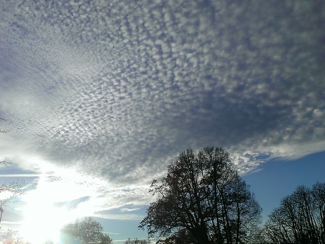 Schäfchenwolken über Schaffhausen.